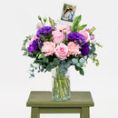 Foto Personalizada - Con Nobleza Rosa, Lisianthus y Clavel