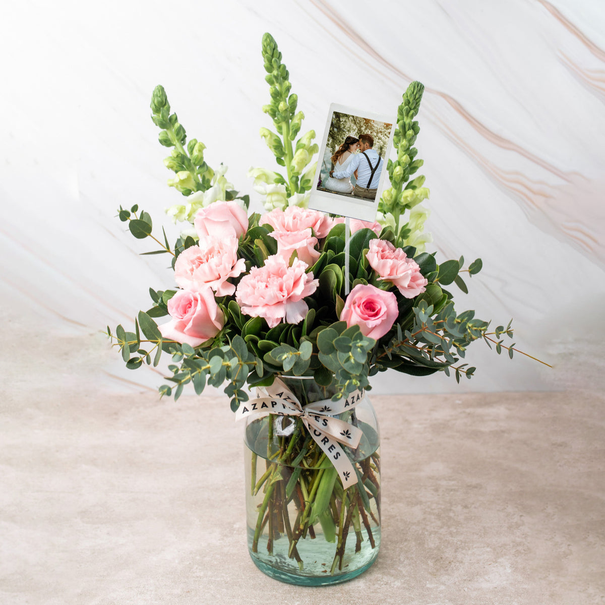 Foto Personalizada- Campo Rosa Rosa Clara y Clavel Rosa