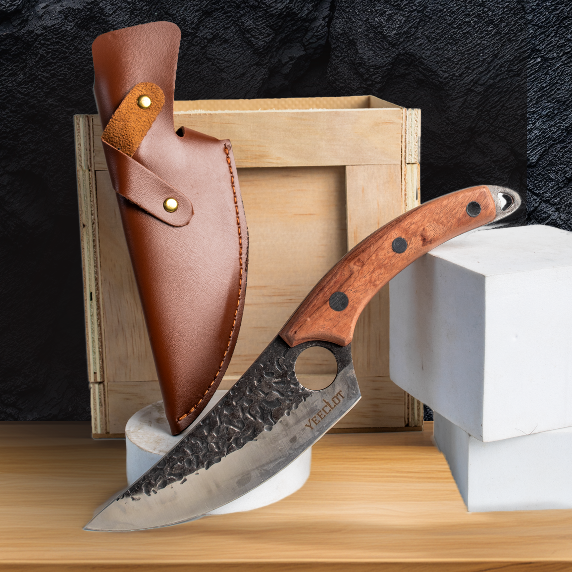 Kit Garras Afiladas - Cuchillo, Tabla Personalizada y Sazonador