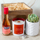 Kit Vela Mirium Topacio / con Vino Rosado y Suculenta