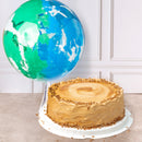 Pastel de Dulce de Leche - con Globo Explosión Azul y Verde
