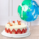 Pastel de Fresa - con globo Explosión Verde y Azul