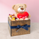 Pienso en Ti SV / Caja con Peluche, Flores y Globo