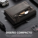 Tarjetero Cartera de Cuero - Bloqueo RFID