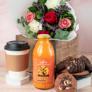 Buenos Días - Kit de Desayuno con Jugo, Café y Flores M
