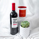 Kit Vela Mirium Topacio / con Vino Rosado o Tinto + Suculenta